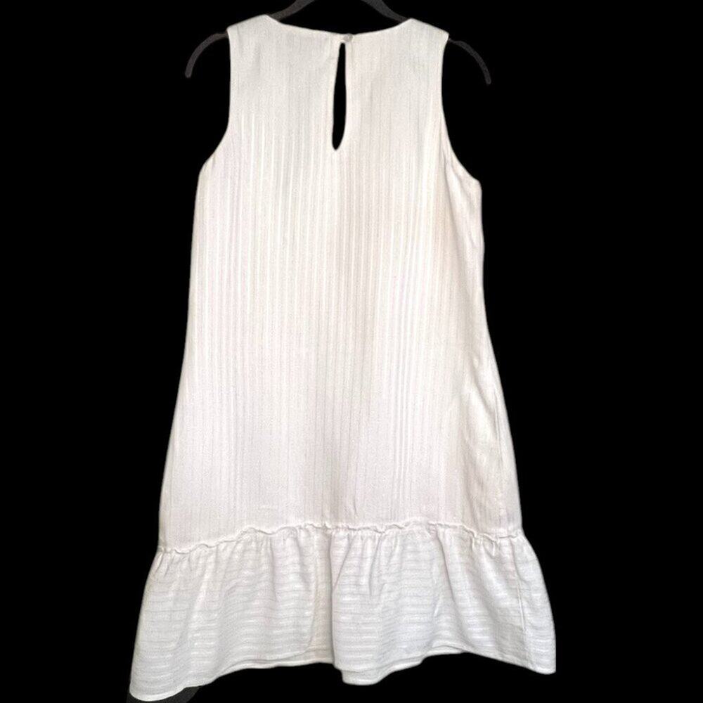 Tommy Bahama Women's Size XS Linen Blend Dress Sleeveless Ruffle Hem Metallic - Picture 7 of 13
